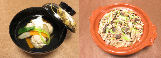 鰯のつみれ汁ときのこの土鍋ご飯